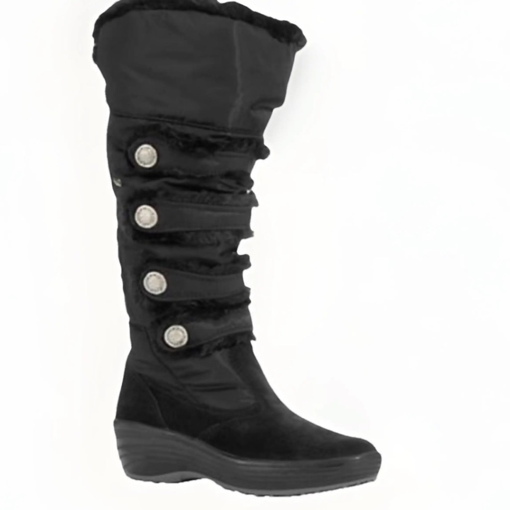 Pajar Wms Maureen Fur Boots Winter Snow Fashion Boot Black Suede Waterproof SZ36